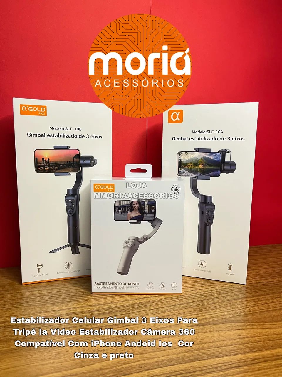 Estabilizador Celular Gimbal 3 Eixos Para Tripé la Video Estabilizador Câmera 360 