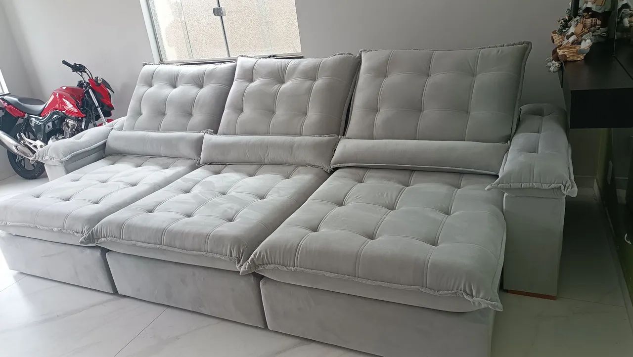 Sofá retrátil com molas ensacadas 3 módulos  - Foto 5