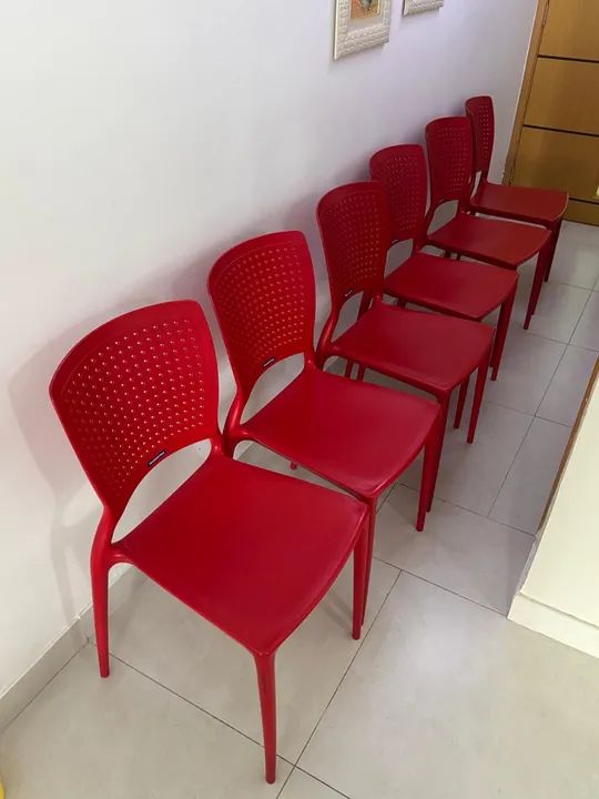 Cadeiras Tramontina Vermelhas (6 unidades)