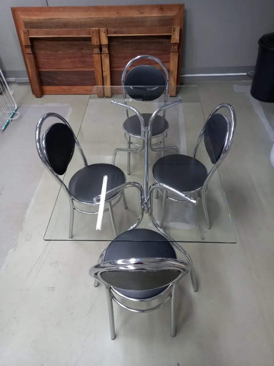 Mesa Vidro Retangular + 4 cadeiras  - Foto 2