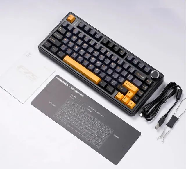 Teclado mecânico Aula F75 Thunder Black - Foto 3
