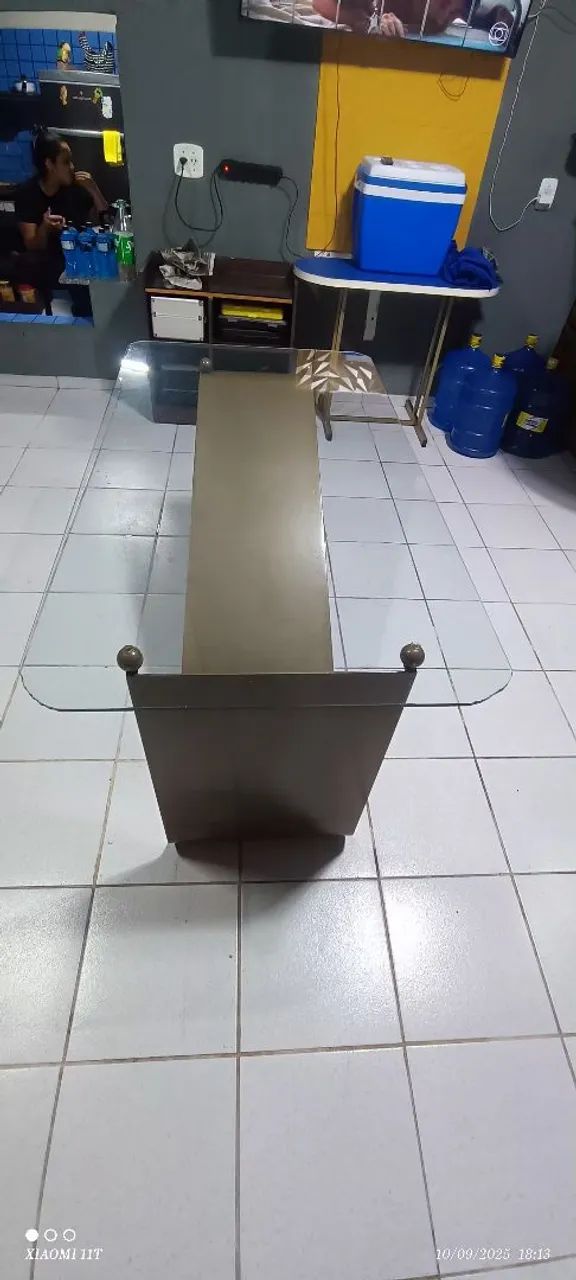 Mesa de ferro com tampão de Vidro  - Foto 2