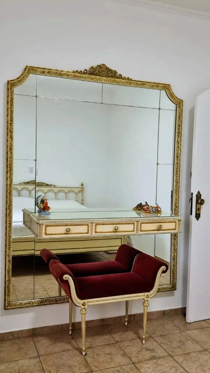 Espelho de Cristal com Penteadeira e Banqueta  - Foto 2