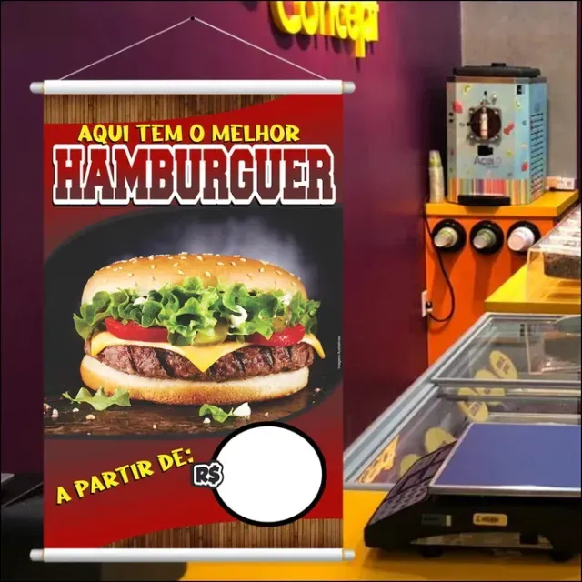 Banner Temos Hamburguer Preço Editável 60x90 Top