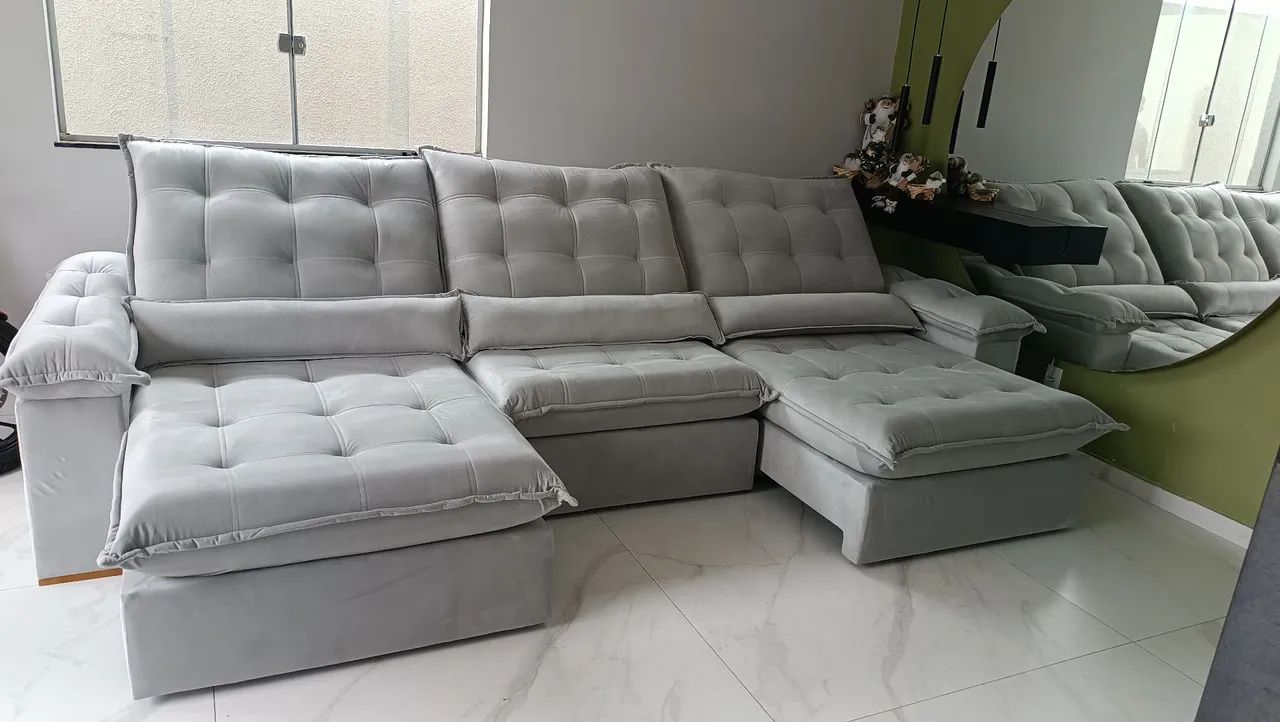 Sofá retrátil com molas ensacadas 3 módulos  - Foto 4