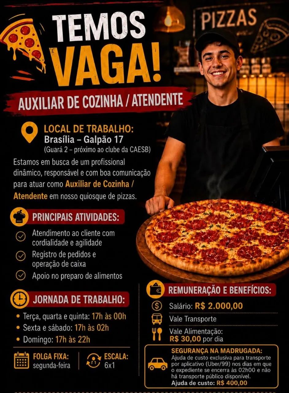 Atendente/Auxiliar cozinha