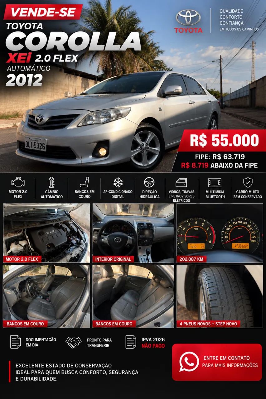 Toyota Corolla XEI 2.0 Flex 16V Aut. 2012