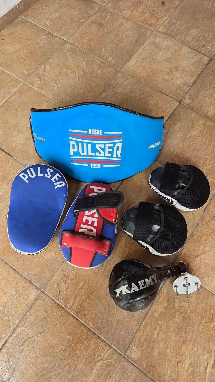 Equipamentos de luta( saco, aparador, manopla, speed ball)