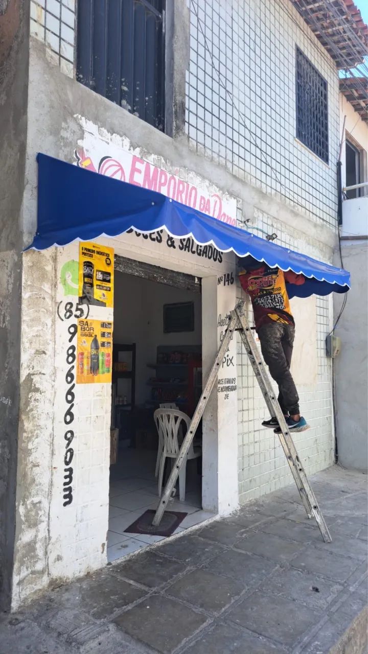 Toldo Azul para Casa (Sol e Chuva )