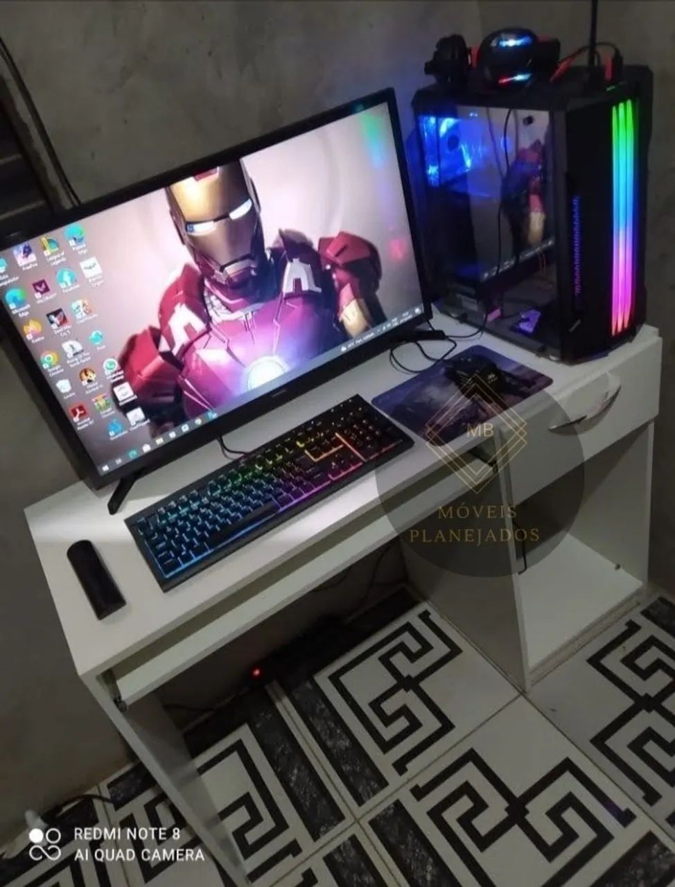 Mesa para computador nova 100% MDF branco 