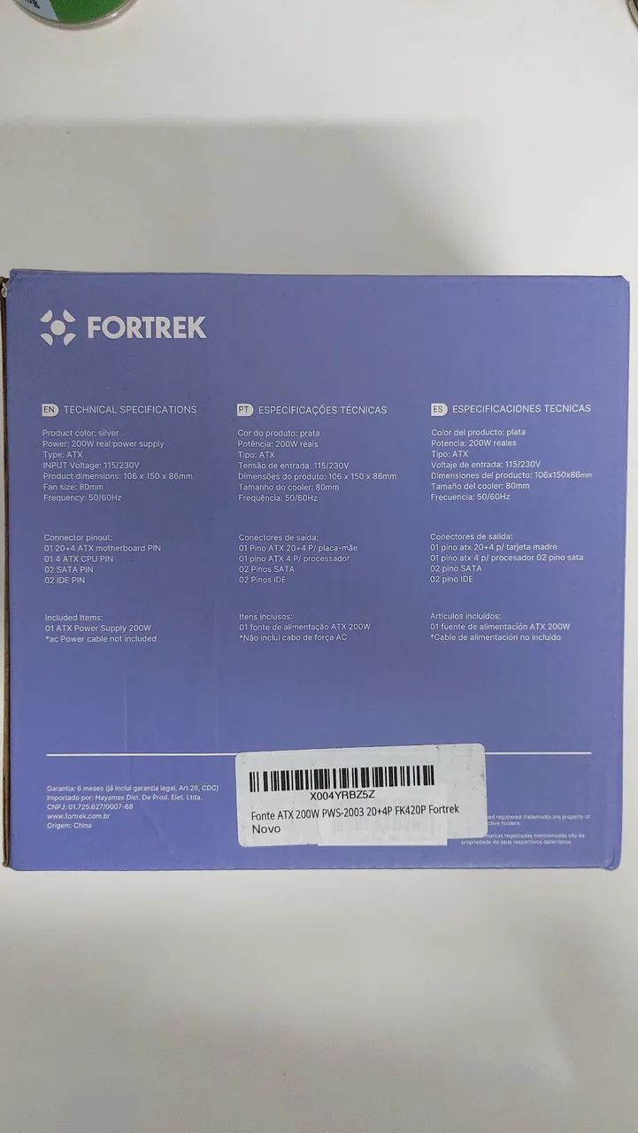 Fonte de alimentação 200W marca Fortrek modelo PWS-2003 - Foto 2