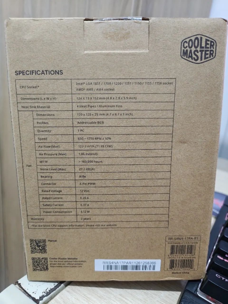 Cooler CPU 120mm Argb para Amd e Intel Cooler Master Hyper 212 Spectrum V3 - Foto 3
