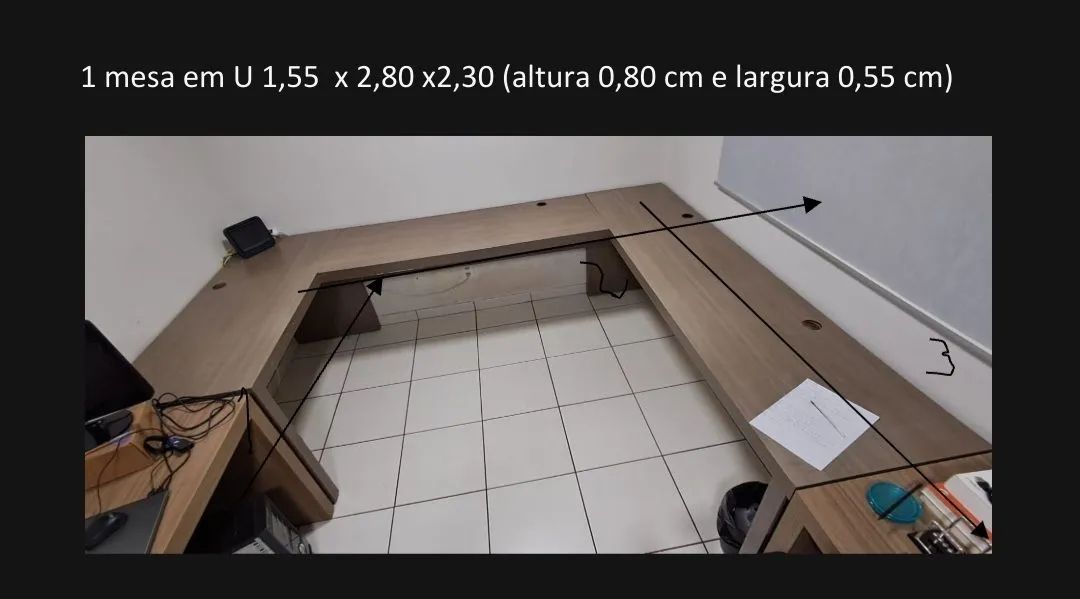 Mesa para escritório em U