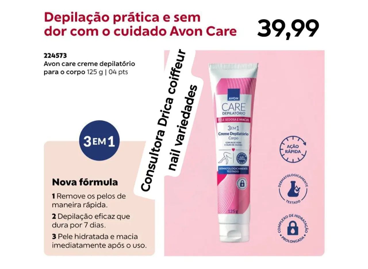 Creme depilatório Avon 