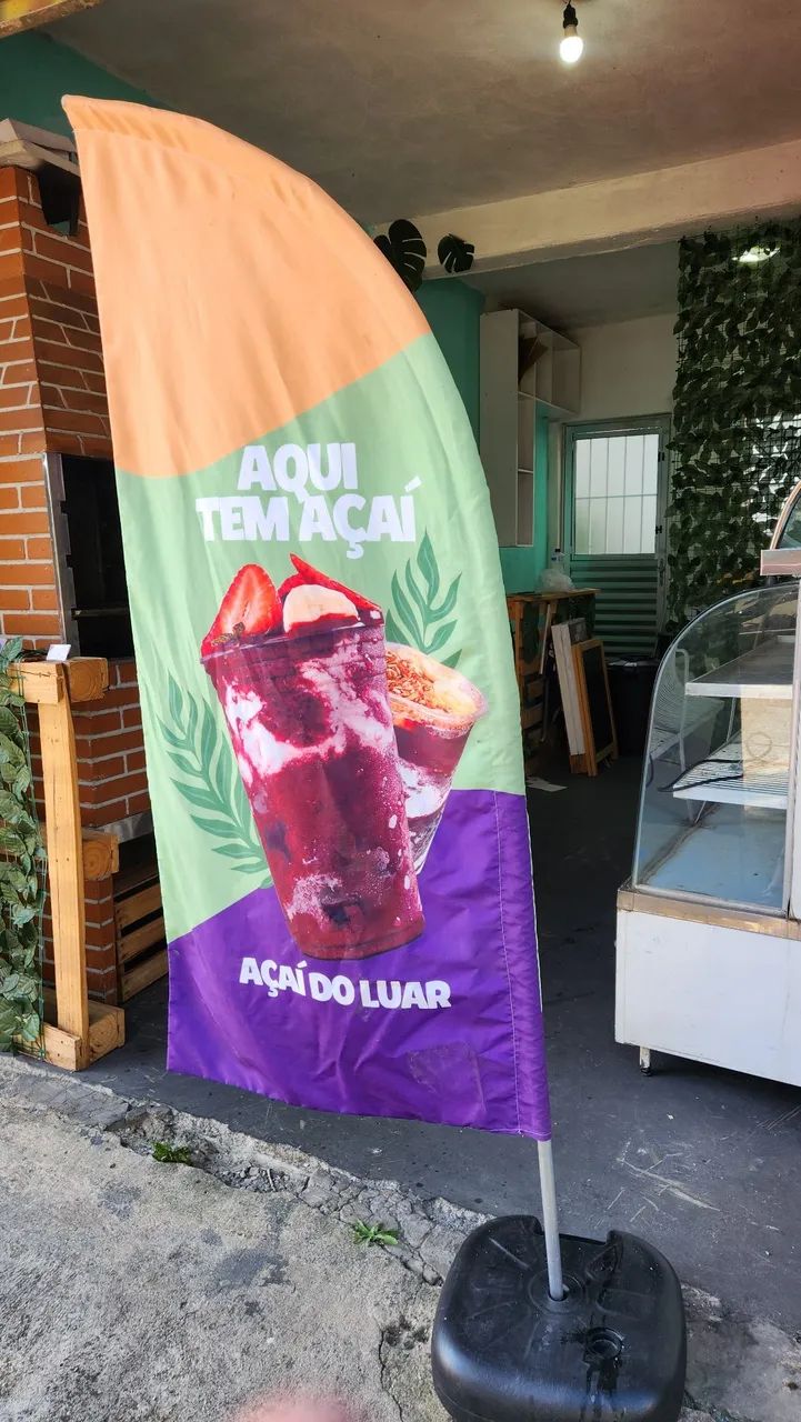 Wind banner - banner de tecido açaí  - Foto 4