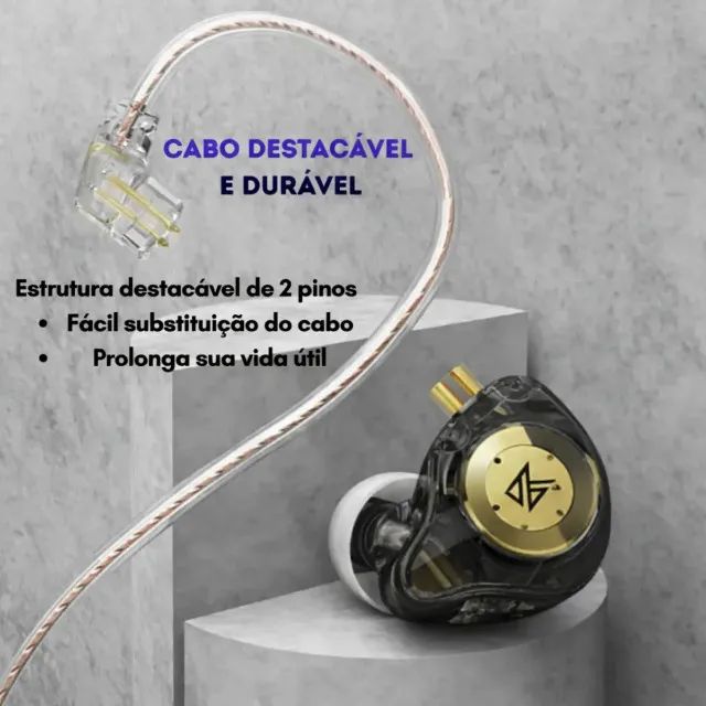 NOVO | Fone de Retorno KZ EDX PRO Sem Microfone Preto - Fazemos