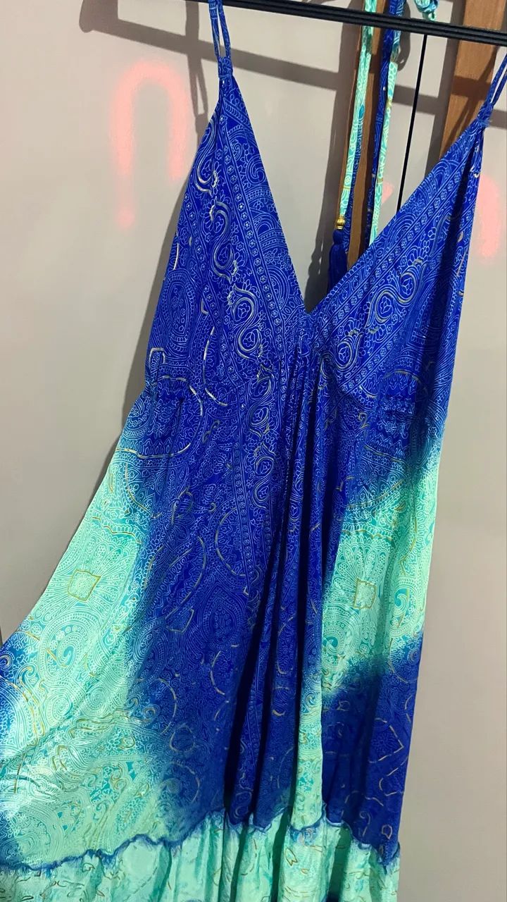 Vestido Indiano Azul - Foto 5