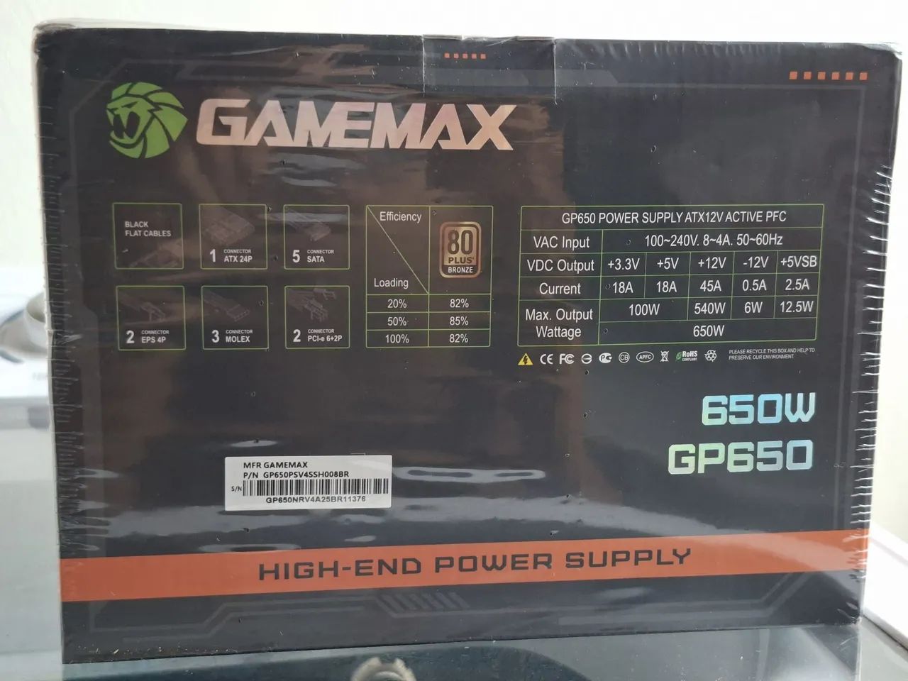 Fonte Game Max 650w 80 plus. "NOVA E LACRADA  - Foto 3
