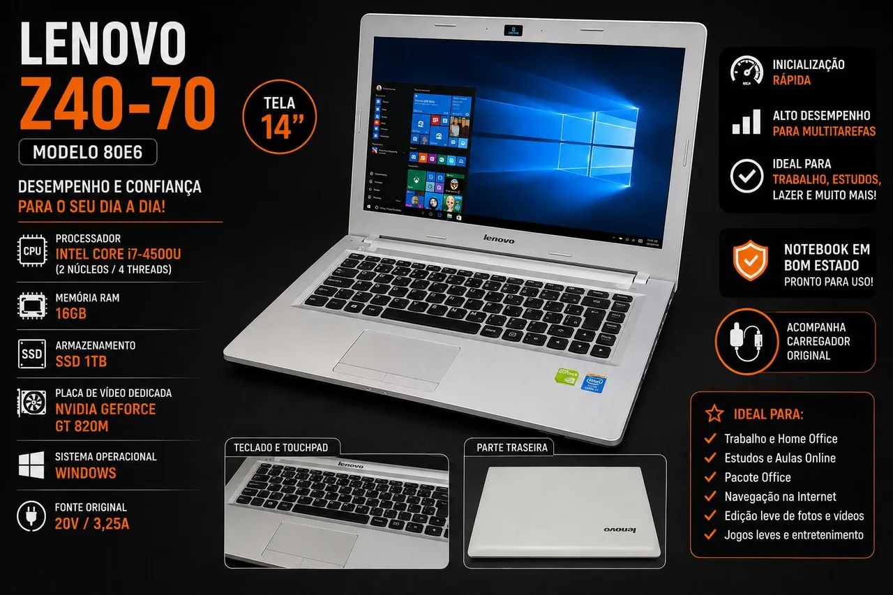 Notebook lenovo 14 polegadas