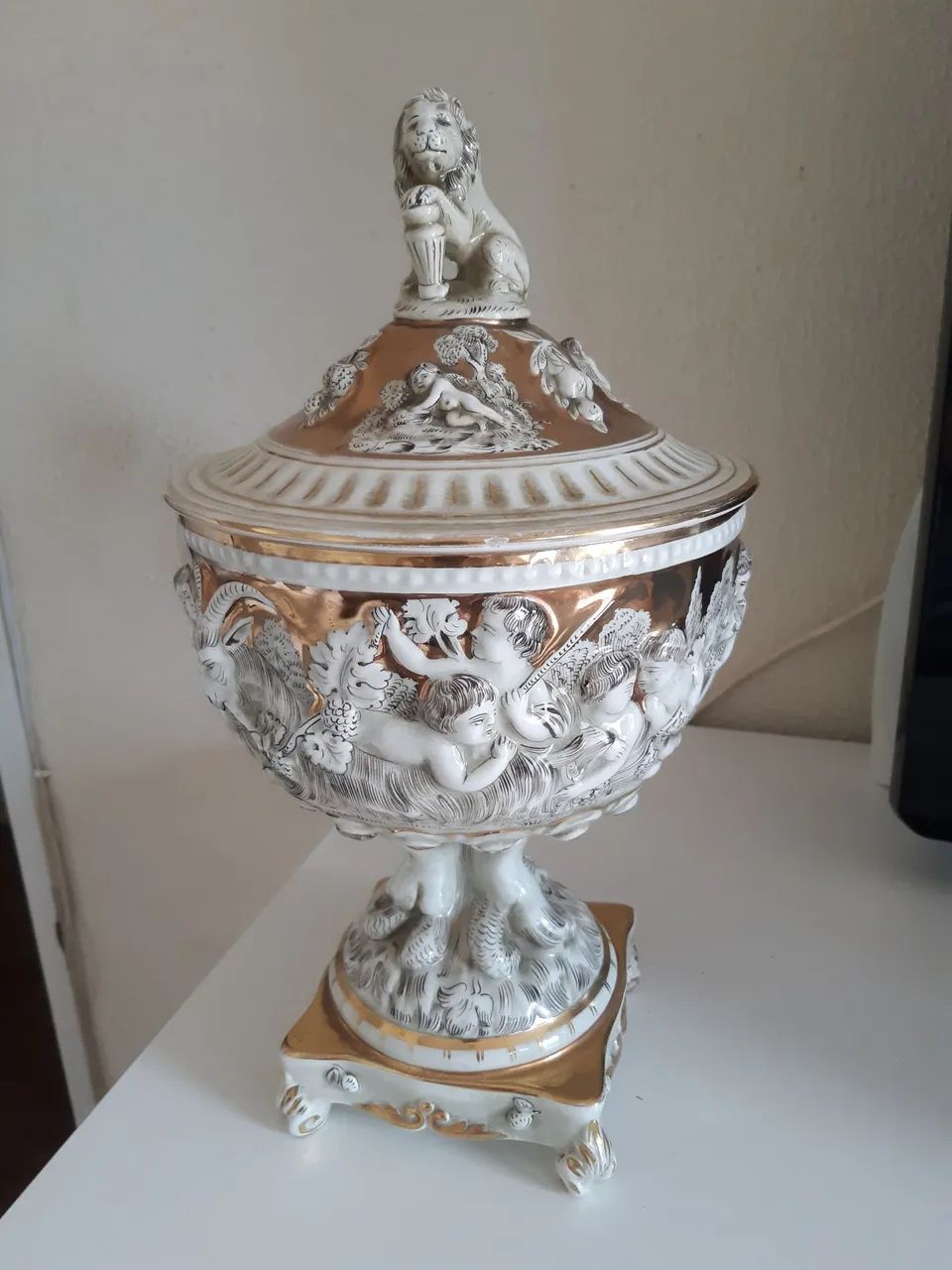 R，CAPODIMONTE  ITALY ポット Potiche Capodimonte Italiano Grande original - Decorações Para
