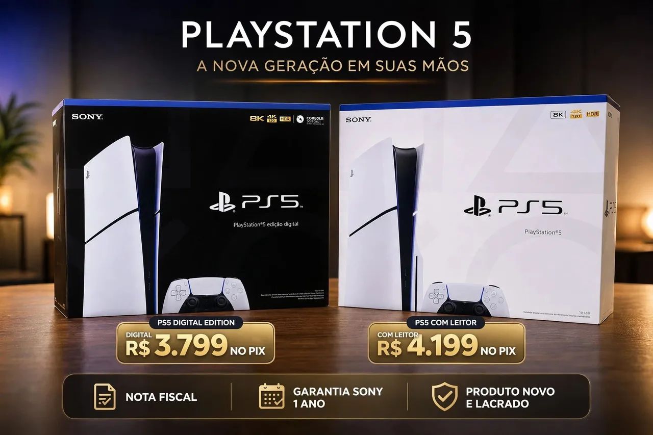 MOLEZA LACRADO- PLAYSTATION 5 - 01 DIGITAL E 01 COM LEITOR 