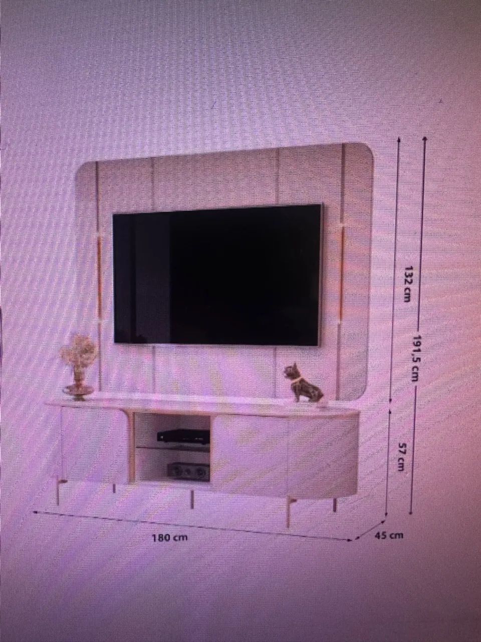 Painel + Rack Off White com LED  - Foto 4