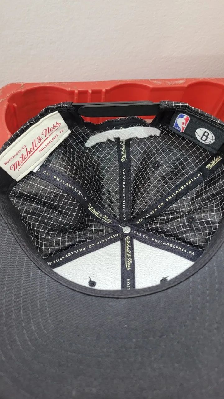 Boné Mitchell & Ness NBA Brooklyn Nets Aba Reta Snapback Shell Masculino Usado Original - Foto 3
