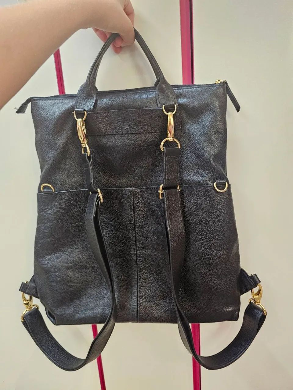 Bolsa de Couro Preta Bottero Original - Foto 2