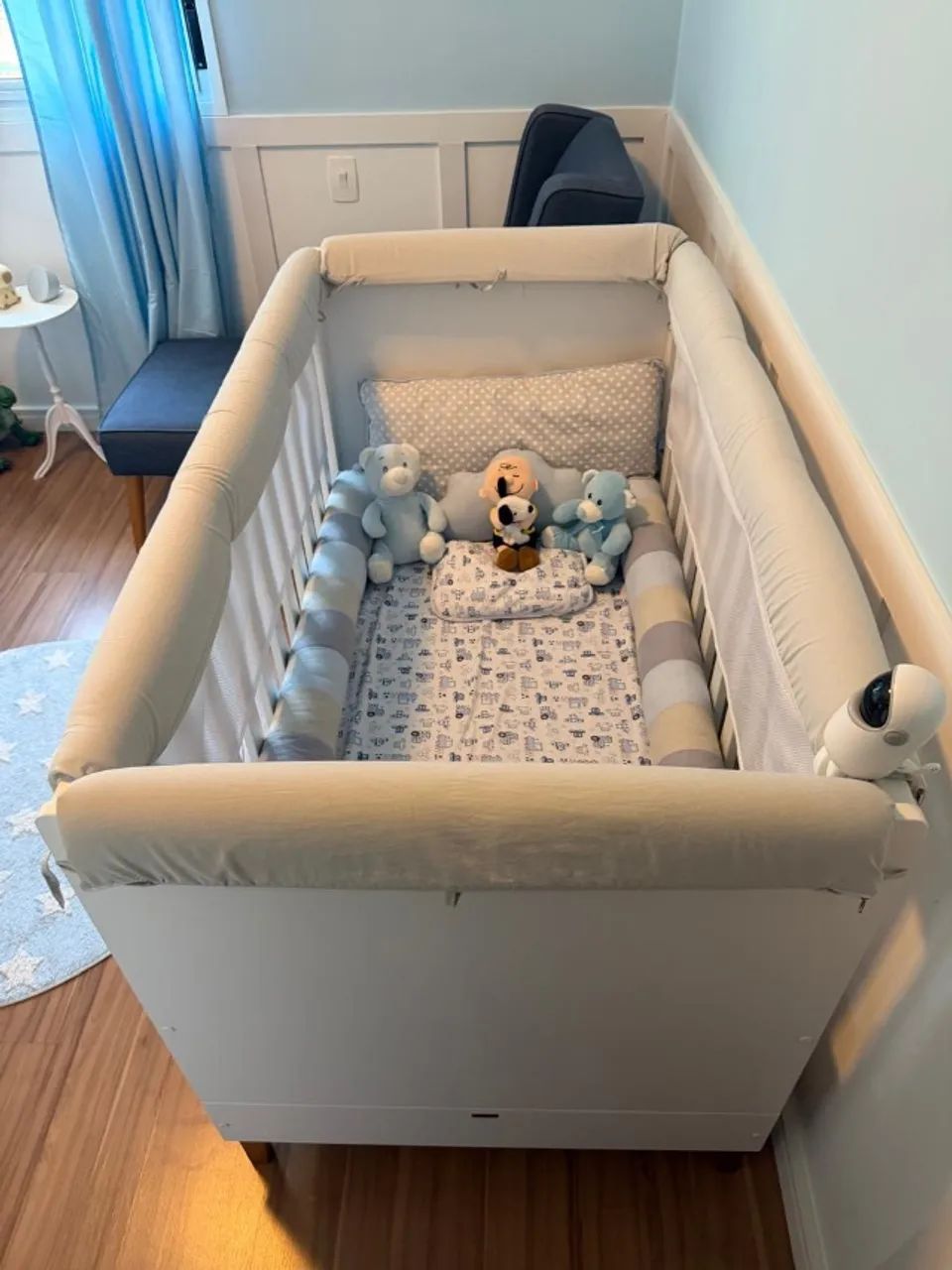 Berço Nordic Puppi Mobile + Colchão Ortobom + Proteções - Excelente Estado - Foto 2