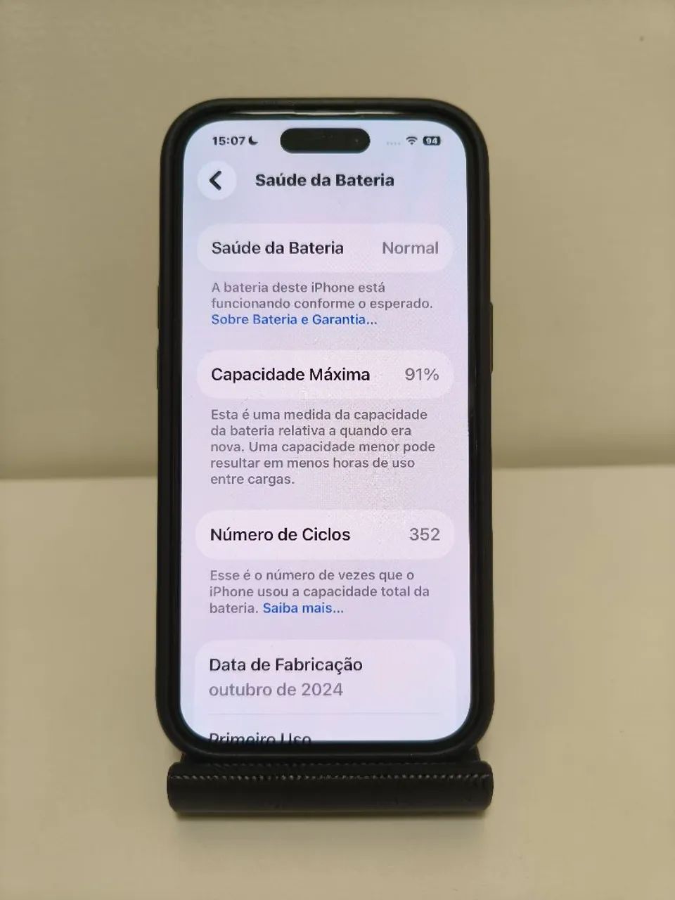 Iphone 15 256GB Preto Usado Excelente Único Dono - Foto 3
