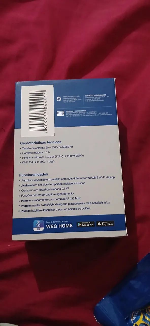Interruptor Touch Wi-Fi 4x2 WEG 2 Canais RF Smart - Foto 3