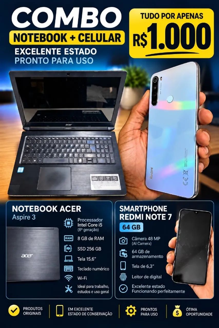 Notebook + Celular 