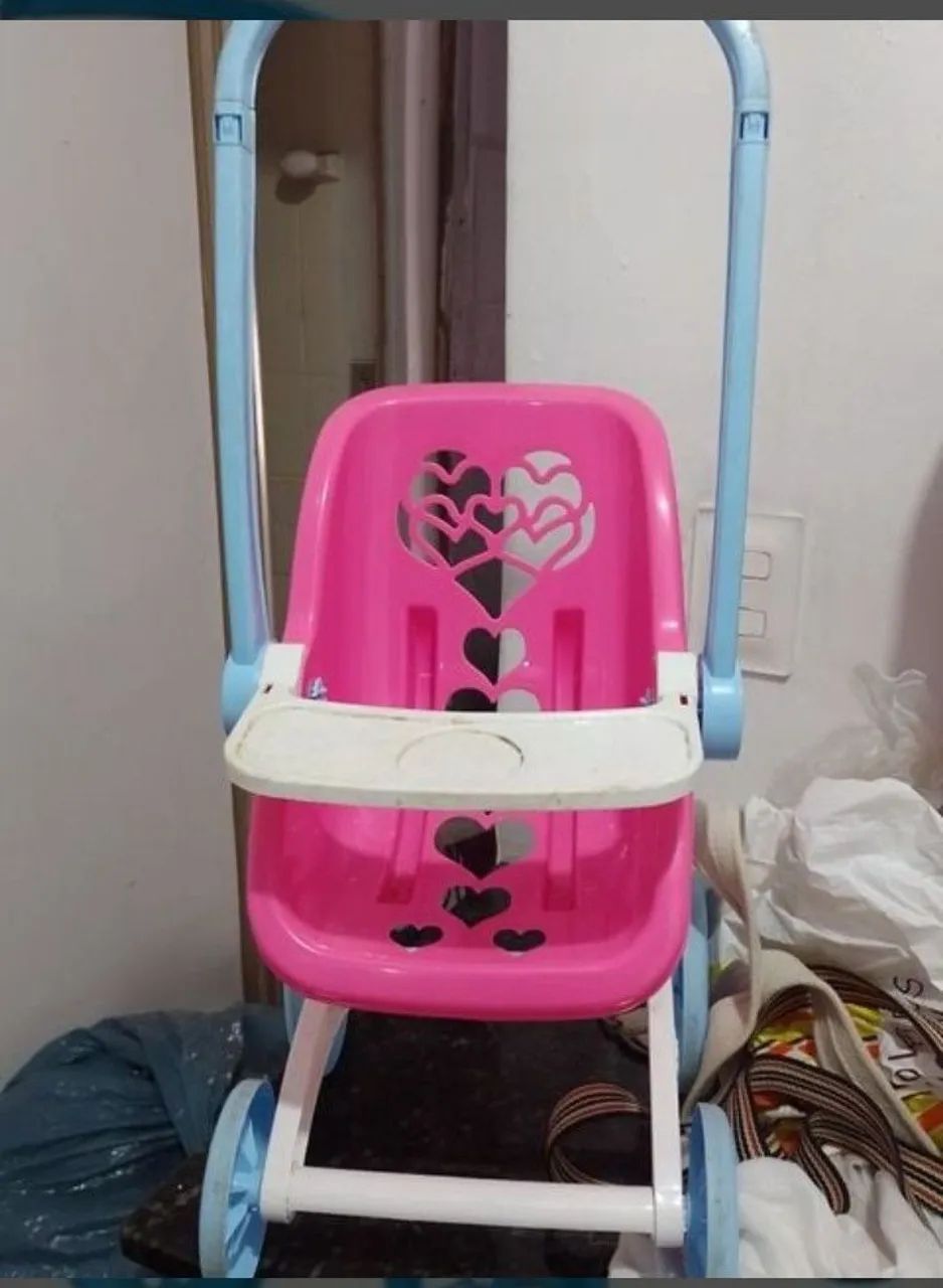 Carrinho de boneca samba toys rosa e azul 