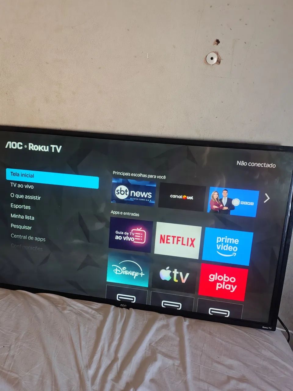 Vendo tv smart de 43 AOC ROKU.