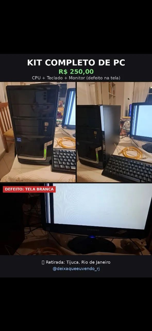 Kit computador R$240,00