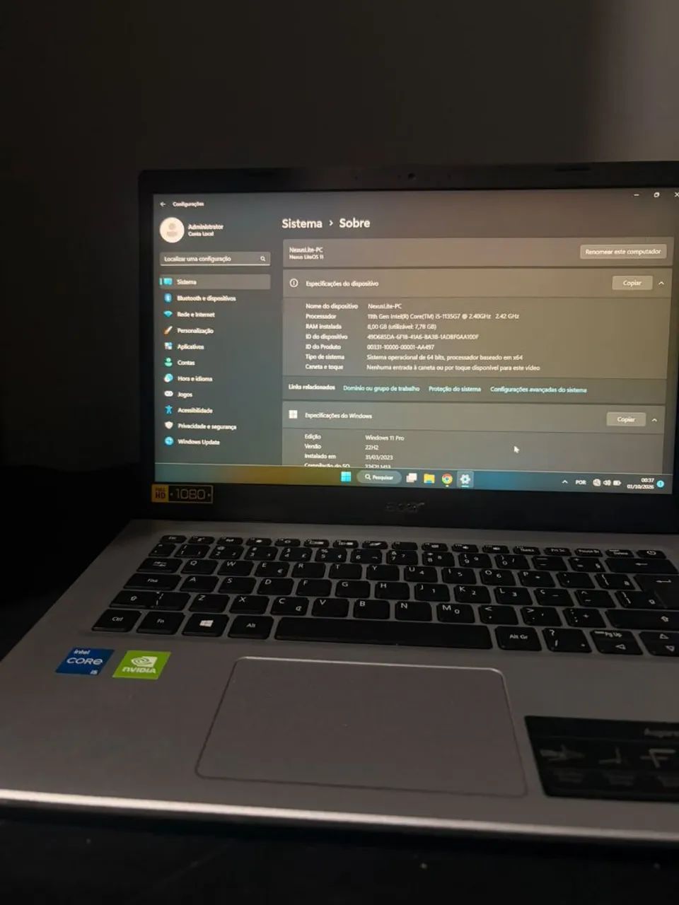 Notebook Acer Aspire 5