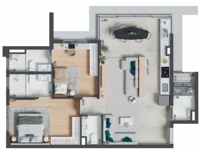 PLANTA 66m²