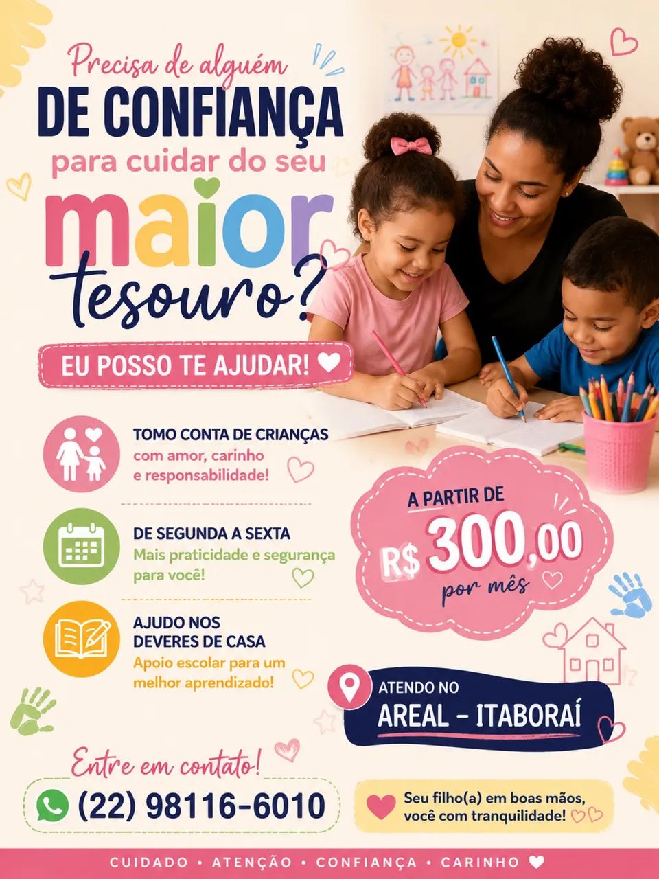 Tomo conta de crianças 