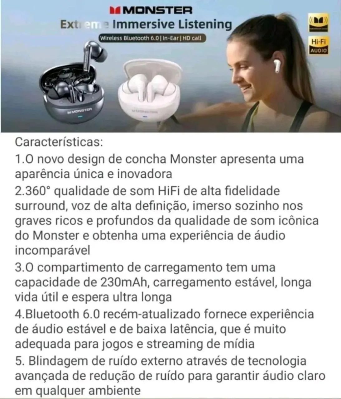 Fone bluetooth Monster lacrado Original lançamento  - Foto 4