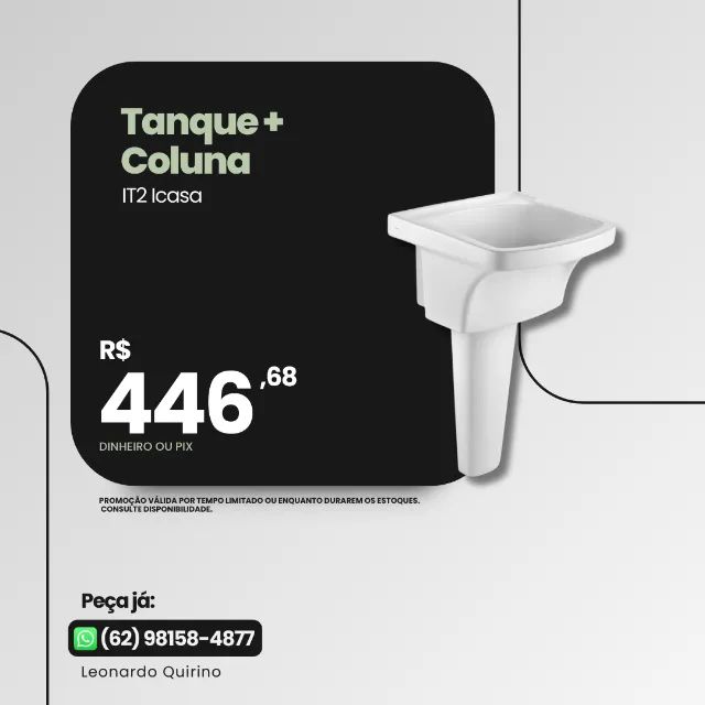 Tanque de Louça Icasa com Coluna