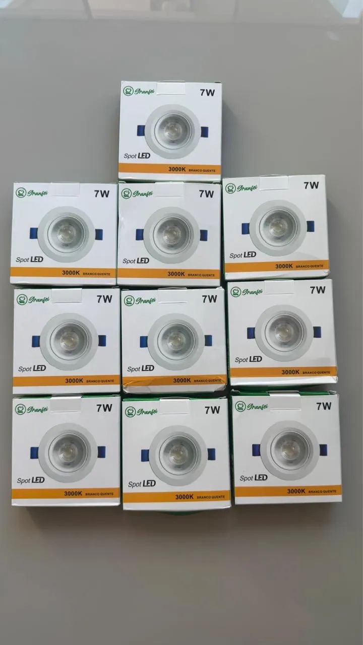 Kit 10 spot led redondo 