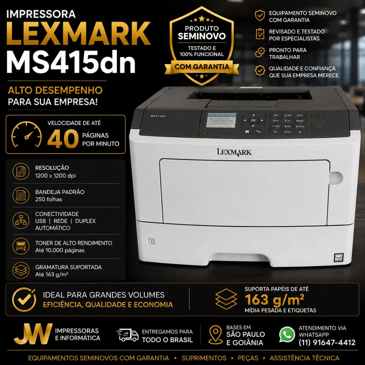 IMPRESSORA LASER LEXMARK MS415