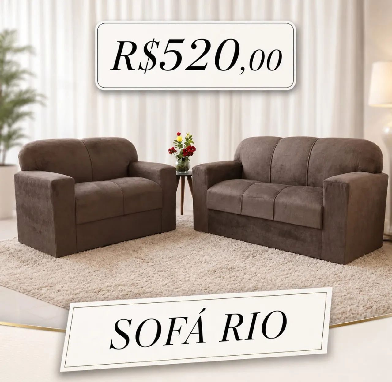 SOFÁ DE 2 E 3 LUGARES RIO POR R$520