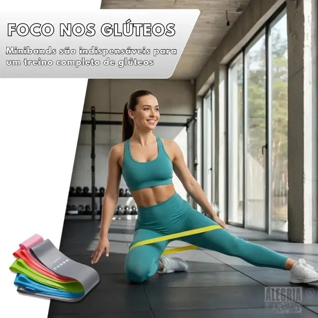 Kit 5 Faixa Elástica Super Mini Band Extensor Elástico Para Treino Resistência Funcional - Foto 3