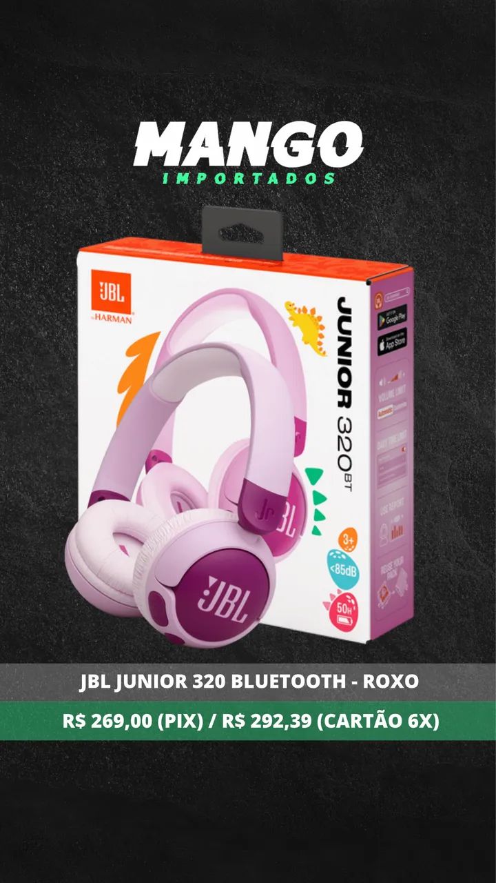 Fone JBL Júnior 320 Bluetooth - Roxo - Foto 2