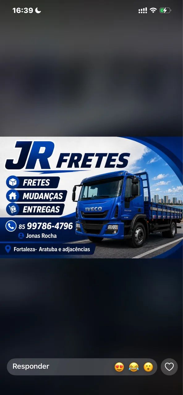 Frete de caminhão carga seca