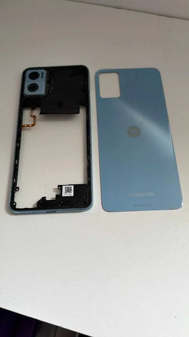 Carcaça Aro Lateral e Tampa Traseira Motorola Moto E22 Oiginal Retirada