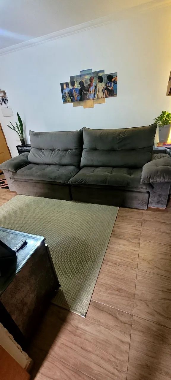 Sofá grande - em Suede retrátil - Foto 4