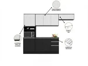 Cozinha Compacta Poliman Paris 9 Portas - Foto 3