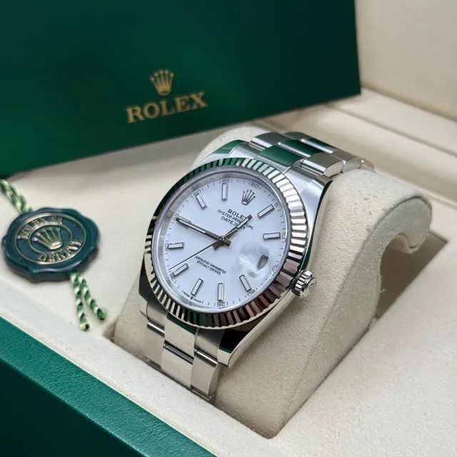 Rolex Date Just Branco Oyster Eta 3035 Automático Premium